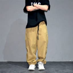 Premium Mens Cotton Black Casual Pants Elastic Waist Streetwear Urban Fashion Trendy Lounge Jogger Tapered Oversized Trousers