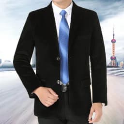 New middle-aged men's business casual suit high-end corduroy suit jacket spring and autumn solid color blazer coat mens blazers