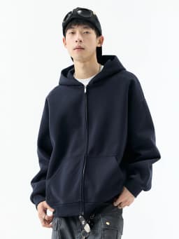 DUKEEN 450G Heavyweight Full-Zip Hoodie for Men Spring and Autumn Drop Shoulder Streetwear Sweatshirt Jacket Y2K Style