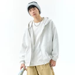 DUKEEN 450G Heavyweight Full-Zip Hoodie for Men Spring and Autumn Drop Shoulder Streetwear Sweatshirt Jacket Y2K Style