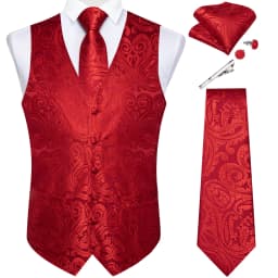 Pure White Wedding Vest for Man Sleeveless V-neck Satin Luxury Men Waistcoat Necktie Pocket Square Cufflinks Clip 5 PCS Set Gift