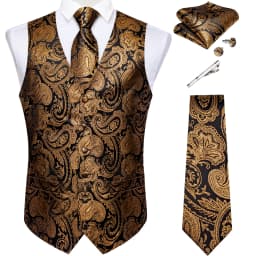 Pure White Wedding Vest for Man Sleeveless V-neck Satin Luxury Men Waistcoat Necktie Pocket Square Cufflinks Clip 5 PCS Set Gift