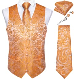 Pure White Wedding Vest for Man Sleeveless V-neck Satin Luxury Men Waistcoat Necktie Pocket Square Cufflinks Clip 5 PCS Set Gift