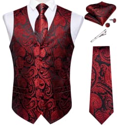 Pure White Wedding Vest for Man Sleeveless V-neck Satin Luxury Men Waistcoat Necktie Pocket Square Cufflinks Clip 5 PCS Set Gift
