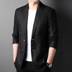 Spring Summer 2025 New High-Quality Men's Fashion Handsome Linen Suit Thin Men's Coat Fabric Composition 100% Linen Blazer