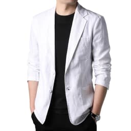 Spring Summer 2025 New High-Quality Men's Fashion Handsome Linen Suit Thin Men's Coat Fabric Composition 100% Linen Blazer
