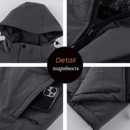 Winter Man Thicken Waterproof Outdoor Jacket Men Sport Windproof Detachable Hat Jackets Man Multi Pocket Work Safari Windbreaker