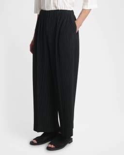 Miyake Men's Pleated Pants Wide Leg Loose Fit Fashion Trousers