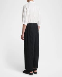 Miyake Men's Pleated Pants Wide Leg Loose Fit Fashion Trousers