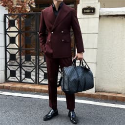 (Jackets+Pant)Fashion Double Breasted Design Men Suit Italian Style Luxury Elegant Business Social Wedding Dress Thick Suit 2Pcs