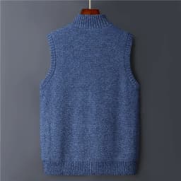 Winter Vest Men Sweater Zipper Warm Thick Male Cardigan Clothing Fleece Wool Liner Sleeveless Jackets Vintage Black Red