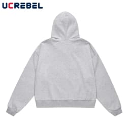 Simple Solid Color Hooded Zipper Outerwear Mens Streetwear Casual Long Sleeve Sweatshirts Men