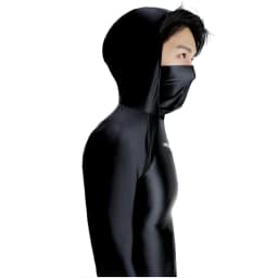 AMORESY Hyperion Multi Functional Hooded High Neck Sunscreen Tops Tights Tees Glossy Breathable Long Sleeve Running T-shirts