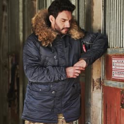 MGP Men's winter standard jacket classic n-3b parka for extreme cold weather waterproof removable faux fur around Hood