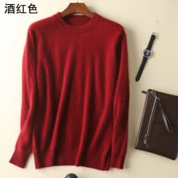 Men's 100% pure Mink Cashmere Sweater O-Neck Pullovers Knit Large Size Mink Sweater Winter New Tops Long Sleeve High-End Jumpers