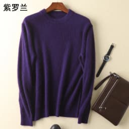 Men's 100% pure Mink Cashmere Sweater O-Neck Pullovers Knit Large Size Mink Sweater Winter New Tops Long Sleeve High-End Jumpers