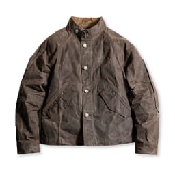 Maden Vintage Stand Collar Oil Waxed Jacket Ⅲ Version for Men's Waterproof Canvas Solid Color Classic Hunting Coat for Autumn