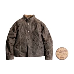 Maden Vintage Stand Collar Oil Waxed Jacket Ⅲ Version for Men's Waterproof Canvas Solid Color Classic Hunting Coat for Autumn