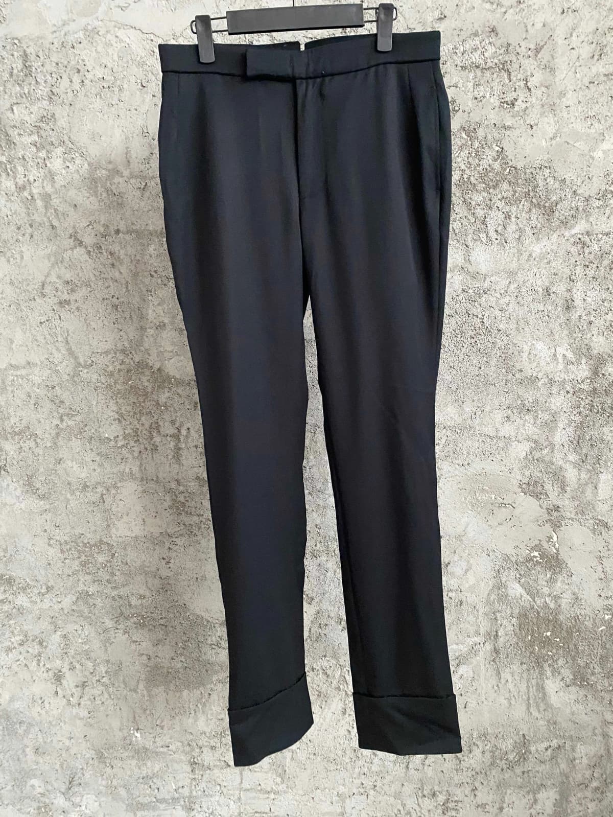 TOP-YAMAMOTO original design wool design asymmetrical pants, casual pants, loose long pants