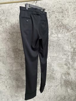 TOP-YAMAMOTO original design wool design asymmetrical pants, casual pants, loose long pants