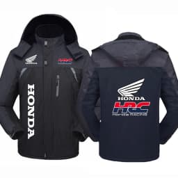 2025 Trendy Versatile Coat Autumn And Winter Thicken Windproof Hoodies Man's Honda racing Print Slim Sweatshirts Jacket