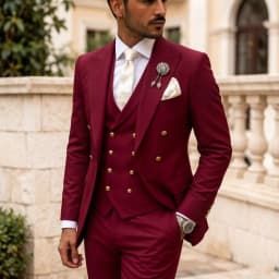 Mens White 3 Piece Suits Double Breasted Waistcoat Wedding Tuxedo Shiny Gold Buttons Luxury Formal Groom Prom Party Celebration