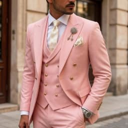 Mens White 3 Piece Suits Double Breasted Waistcoat Wedding Tuxedo Shiny Gold Buttons Luxury Formal Groom Prom Party Celebration