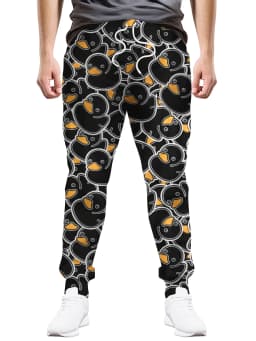 Men's 2025 Sweatpants,Yellow duck Graphic Polyester Joggers, Slim Fit Casual Lounge Pants with Pockets, Spring Autumn Streetwear