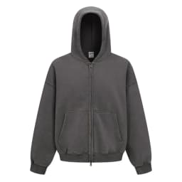 New Autumn and Winter Cashmere Zip Up Jacket Streetwear Casual Oversized Acid Washed Wax Printed Hooded Fleece Zipper Hoodie