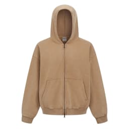 New Autumn and Winter Cashmere Zip Up Jacket Streetwear Casual Oversized Acid Washed Wax Printed Hooded Fleece Zipper Hoodie