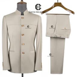 Cenne Des Graoom 2026 Mandarin Collar Suit Traditional Chinese Tunic Clothing Jacket Pants Formal Casual Official Daily Wear