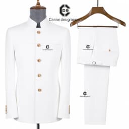 Cenne Des Graoom 2026 Mandarin Collar Suit Traditional Chinese Tunic Clothing Jacket Pants Formal Casual Official Daily Wear