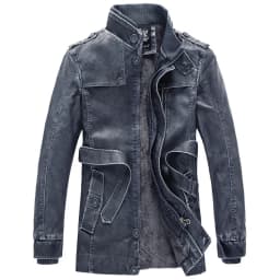 Thick Warm Cashmere Men Outwear Fleece Fur Collar Windbreaker Coats Men's Military Tactical Leather Jackets Long Jacket Men