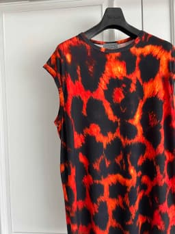 TOP-YAMAMOTO original design leopard print linen sky silk screen red vest undershirt