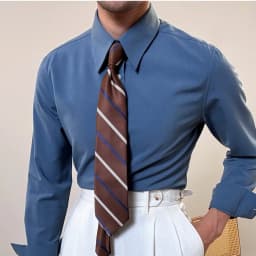 Men's French Style Long Point Collar Formal Dress Shirt, White Cotton Wrinkle-Resistant Business Shirt with French Cuffs, Idea