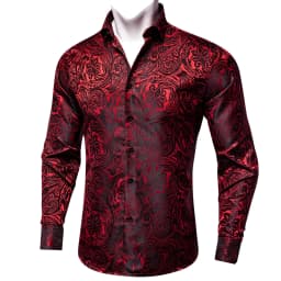 Men's Business Dress Shirts Black Gold Long Sleeve Formal Button-Down Collar Social Slim Fit Shirt Spring Man Casual Blouse
