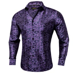 Men's Business Dress Shirts Black Gold Long Sleeve Formal Button-Down Collar Social Slim Fit Shirt Spring Man Casual Blouse