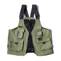 Maden Men Multi-pocket Tactical Vest Jacket & Bag Japan Retro Multi-function Photography Waistcoat Wide Shoulder Strap Solid Bag