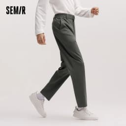 Semir Versatile Pants Men 2026 Spring Solid Color Tapered Casual Comfortable Daily Wear Stylish Long Trousers