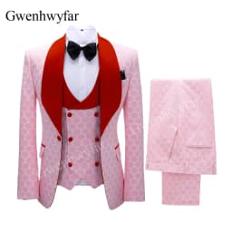 Gwenhwyfar New Polka Dot Suit for Men Custom Made Shawl Lapel Blazer Vest with Pants 2027 Fashion Wedding Tuxedos Groomsmen Wear
