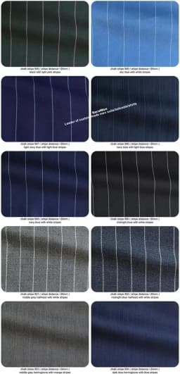 Mens Chalk Stripe Suit Custom Made Light Navy Blue Mens Striped Suit With Ticket Pocket,Tailored Single Breasted Suit Peak Lapel