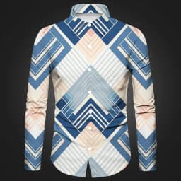 Men's 3D irregular geometric shape print long-sleeved shirt personalized polyester fabric casual shirt men's fashion lapel shirt