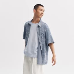 Semir Short Sleeve Shirt Men 2024 New Summer Version Trendy Vintage Denim Jacket