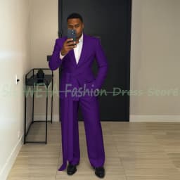 Pink Men's Suit Chic Outfits 2 Pieces Jacket Pants Boutique Male Blazer Set Banquet Custom Luxury Tuxedo