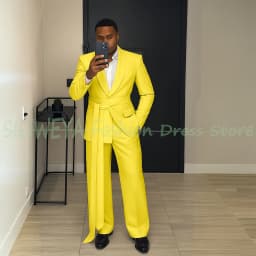Pink Men's Suit Chic Outfits 2 Pieces Jacket Pants Boutique Male Blazer Set Banquet Custom Luxury Tuxedo