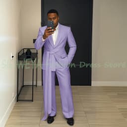 Pink Men's Suit Chic Outfits 2 Pieces Jacket Pants Boutique Male Blazer Set Banquet Custom Luxury Tuxedo