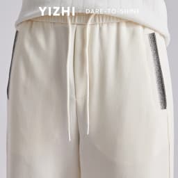 Men 260GSM Mamba Cotton Jogger Pants Summer Color Block Elastic Waist Japanese Style Loose Wide Leg Soft Casual Sports Trousers