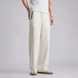 Men 260GSM Mamba Cotton Jogger Pants Summer Color Block Elastic Waist Japanese Style Loose Wide Leg Soft Casual Sports Trousers