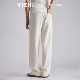 Men 260GSM Mamba Cotton Jogger Pants Summer Color Block Elastic Waist Japanese Style Loose Wide Leg Soft Casual Sports Trousers