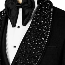 Customized Handsome Rhinestone Men Suits 1 Piece Sets Male Prom Blazer Shawl Lapel Ropa Hombre Slim Fit Groom Wedding Tuxedos
